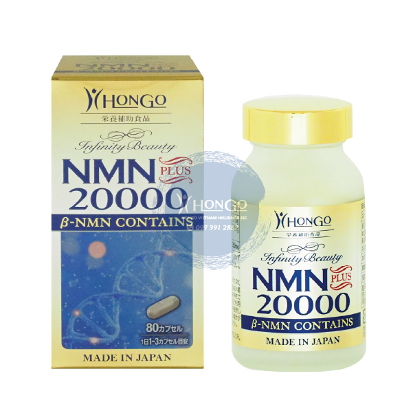 Viên uống giúp trẻ hóa da & Làm chậm quá trình lão hóa NMN PLUS 20000 (80 viên nén)