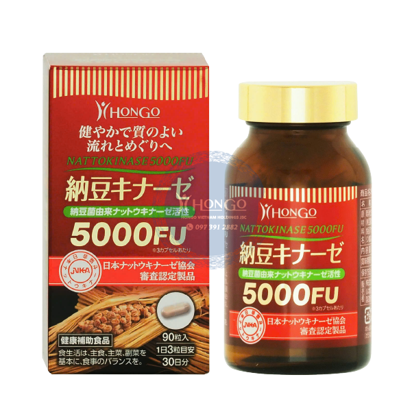 Viên uống phòng chống đột quỵ & Điều hòa huyết áp NATTOKINASE 5000 FU (90 viên nang)