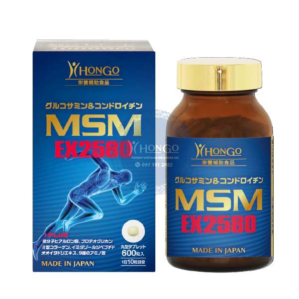 Viên uống bổ xương khớp & Giảm đau xương khớp MSM EX2580 (600 viên nén)